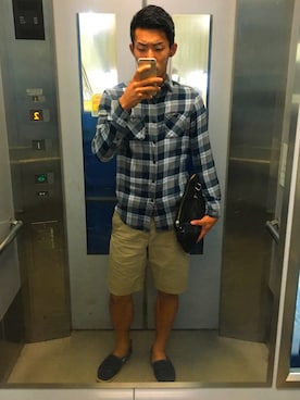 「H&M（エイチ・アンド・エム）のアイテム（その他シューズ）」を使った、ゆうさん（メンズ・180cm）の夏コーディネート