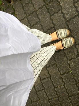 「アイテム（モカシン/デッキシューズ、グリーン系）」を使った、Akiさん（レディース・162cm）の秋コーディネート