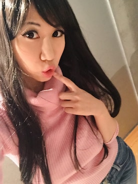 「nina mew（ニーナミュウ）のアイテム（トップス、ピンク系）」を使った、Akiさん（レディース・162cm）の冬コーディネート