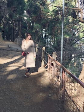 「CELINE（セリーヌ）のアイテム（ダウンジャケット/コート）」を使った、Akiさん（レディース・162cm）の冬コーディネート