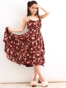 「CELINE（セリーヌ）のアイテム（ピアス（両耳用）、グリーン系）」を使った、Akiさん（レディース・162cm）の春コーディネート