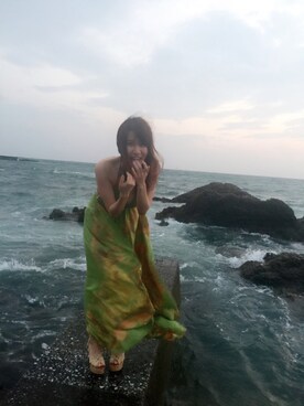 「goa（ゴア）のアイテム（ドレス、グリーン系）」を使った、Akiさん（レディース・162cm）の夏コーディネート