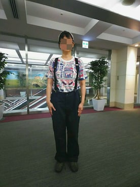 「FUNSET OF ART（ファンセットオブアート）のアイテム（パンツ）」を使った、ちえぞうさん（レディース・156cm）の夏コーディネート