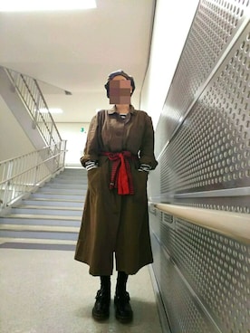 「雨」｜「アイテム（ハンチング/ベレー帽）」を使った、ちえぞうさん（レディース・156cm）の秋コーディネート