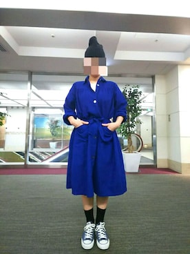 「雨」｜「アイテム（ステンカラーコート）」を使った、ちえぞうさん（レディース・156cm）の秋コーディネート