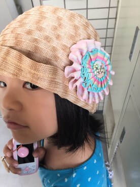 「fafa（フェフェ）のアイテム（帽子）」を使った、ののさん（キッズ・110cm）の夏コーディネート