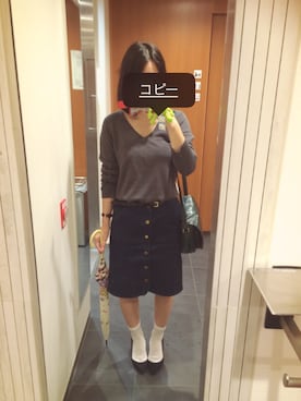 「AS KNOW AS plus（アズノゥアズプラス）のアイテム（パンプス）」を使った、ぽぬこさん（レディース・153cm）の秋コーディネート