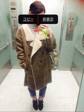 「カモフラバッグ」｜ぽぬこさん（レディース・153cm）の冬コーディネート