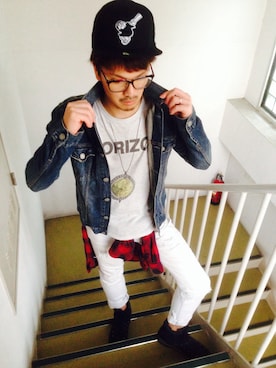 「ユナイテッドアローズ」｜「アイテム（デニムジャケット）」を使った、H.Jさん（メンズ・173cm）の冬コーディネート