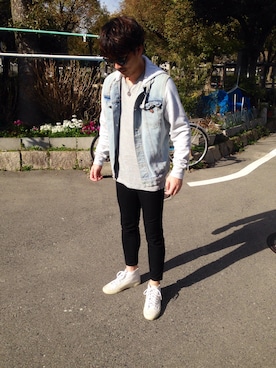 「H&M（エイチ・アンド・エム）のアイテム（ジャケット/アウター）」を使った、H.Jさん（メンズ・173cm・20代）の春コーディネート