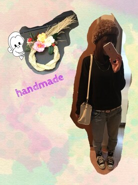 「黒ニット」｜ayaco*°さん（レディース・158cm）の冬コーディネート