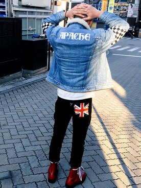 「666（シックスシックスシックス）のアイテム（パンツ）」を使った、HIROさん（メンズ・168cm）の冬コーディネート