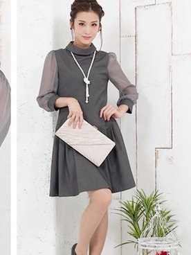 「FayMay（フェイメイ）のアイテム（ワンピース）」を使った、Momocoさん（レディース・150cm）の冬コーディネート