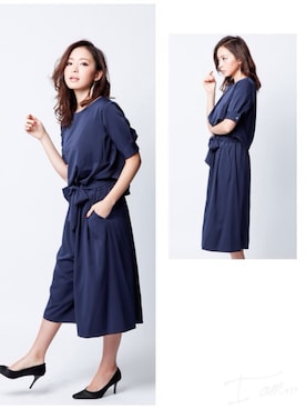 「同窓会」｜「アイテム（オールインワン・サロペット）」を使った、Momocoさん（レディース・150cm）の夏コーディネート