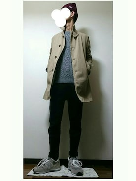 「NEWBALANCE」｜「アイテム（ニットキャップ/ビーニー）」を使った、O.shunsukeさん（メンズ・173cm）の秋コーディネート