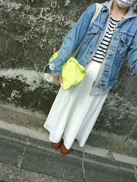 「スカンツGU」｜「アイテム（デニムジャケット）」を使った、*＊yk＊*さん（レディース・164cm）の春コーディネート