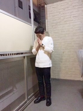 「Fileuse d'Arvor（フィルーズダルボー）のアイテム（ニット/セーター）」を使った、Kevin.Cさん（メンズ・173cm）の秋コーディネート