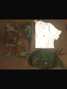 「アイテム（ボディバッグ/ウエストポーチ、グリーン系）」を使った、k178さん（メンズ・172cm）の夏コーディネート