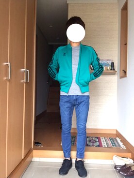 「アイテム（ジャージ）」を使った、k178さん（メンズ・172cm・20代）の秋コーディネート