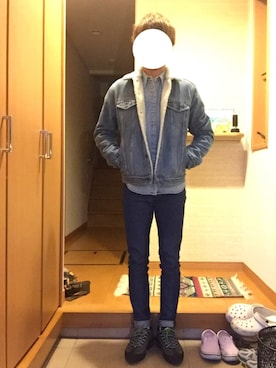 「Gregory」｜「アイテム（デニムジャケット）」を使った、k178さん（メンズ・172cm）の冬コーディネート
