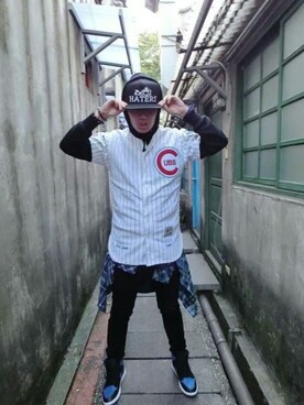 「jordan 1 Royal blue（スニーカー、その他）」を使った、負心漢さん（メンズ・178cm）の春コーディネート