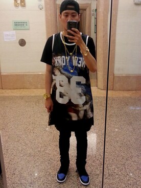 「jordan 1 Royal blue（スニーカー、その他）」を使った、負心漢さん（メンズ・178cm）の春コーディネート