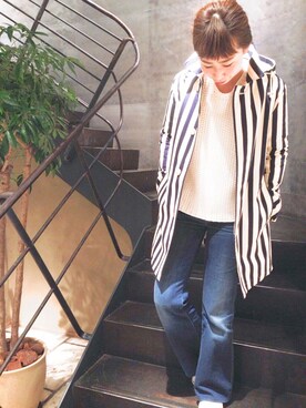 「ADAM ET ROPE'（アダムエロペ）のアイテム（ダッフルコート）」を使った、sa_kiさん（レディース・170cm）の冬コーディネート