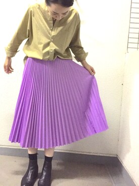 sa_kiさんの「タフタアコーディンプリーツスカート」を使ったコーディネート
