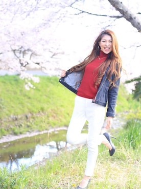 「アイテム（チノパンツ）」を使った、Risa♡さん（レディース・165cm・20代）の春コーディネート