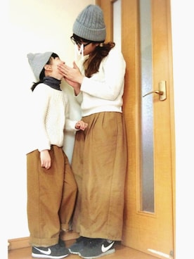 「URBAN RESEARCH（アーバンリサーチ）のアイテム（パンツ）」を使った、HaaJooさん（キッズ・125cm）の冬コーディネート
