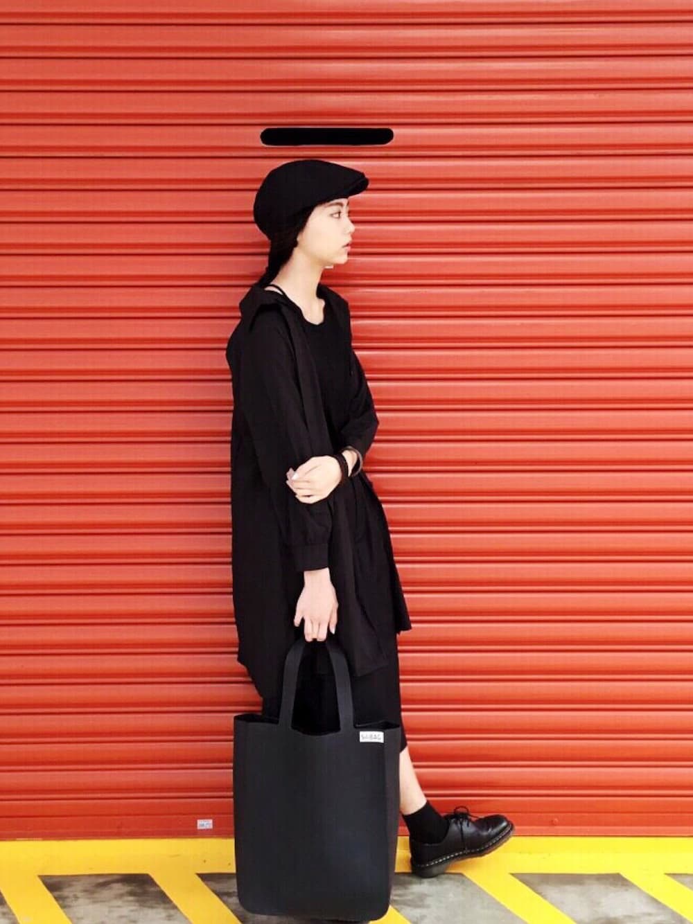 「ALL BLACK、zeroselectshop、zero、零。」｜「Dr. Martensのアイテム（その他シューズ、ブラック系）」を使った、zeroさん（レディース・166cm）の夏コーディネートの1枚目の写真