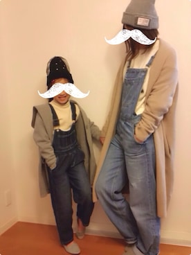 「お揃いコーデ」｜「アイテム（サロペット/オーバーオール）」を使った、uzoomさん（キッズ・120cm）の冬コーディネート
