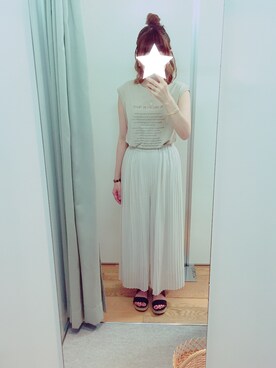 「one after another NICE CLAUP（ワンアフターアナザーナイスクラップ）のアイテム（ピアス（両耳用））」を使った、taaako0712さん（レディース・159cm）の夏コーディネート