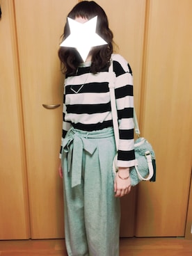 「URBAN RESEARCH（アーバンリサーチ）のUR ヘリンボーンベルト付タックワイドパンツ（その他パンツ）」を使った、taaako0712さん（レディース・159cm）の秋コーディネート