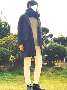 「TAKA-Q（タカキュー）のアイテム（ニット/セーター）」を使った、しじみさん（レディース・161cm）の秋コーディネート