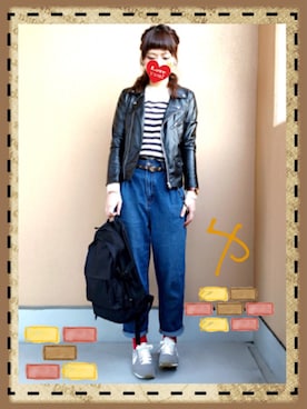 「マムジーンズ」｜ゆさん（レディース・161cm）の春コーディネート