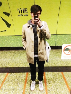 「KRIS VAN ASSCHE（クリスヴァンアッシュ）のアイテム（パンツ）」を使った、Marco Ipさん（メンズ・178cm）の冬コーディネート