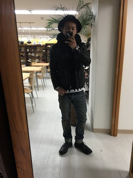 「アイテム（ストール/ショール）」を使った、daiさん（メンズ・169cm）の冬コーディネート