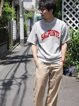 「CUSHMAN（クッシュマン）のアイテム」を使った、KenjiHimenoさん（メンズ・169cm）の春コーディネート