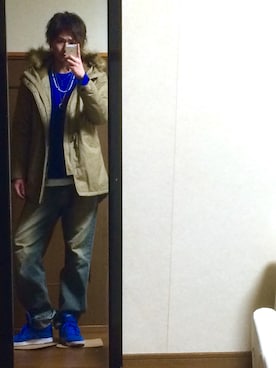「BACK NUMBER（バックナンバー）のアイテム（モッズコート）」を使った、コイキングさん（メンズ・187cm）の冬コーディネート