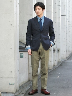 「Journal Standard TRISECT（トライセクト）のアイテム（テーラードジャケット）」を使った、太田さん（メンズ・175cm）の冬コーディネート