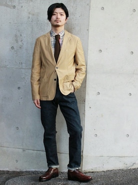 「Journal Standard TRISECT（トライセクト）のアイテム（テーラードジャケット）」を使った、太田さん（メンズ・175cm）の冬コーディネート