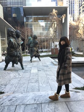 「UGG Australia（アグオーストラリア）のアイテム（Shoes、ベージュ系）」を使った、zoeさん（レディース・166cm）の秋コーディネート