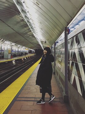 「zeal soulのアイテム（Down Jacket / Coat、ブラック系）」を使った、zoeさん（レディース・166cm）の秋コーディネート