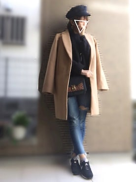 「Ungrid（アングリッド）のフレイドヘムストスリ（デニムパンツ）」を使った、maho...さん（レディース・160cm）の秋コーディネート