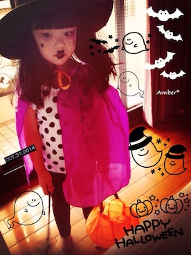 「halloween」｜「アイテム（キャップ）」を使った、Amber➕Ritaさん（キッズ・100cm）の秋コーディネート
