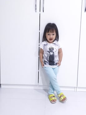 「LOVFEE（ラッフィ）のアイテム」を使った、Amber➕Ritaさん（キッズ・100cm）の春コーディネート