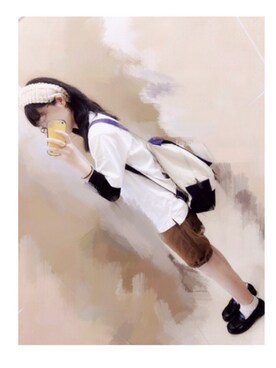 「UP START（アップスタート）のアイテム」を使った、▹あべ氏さん（レディース・159cm）の夏コーディネート