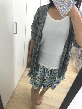 「INGNI（イング）のアイテム（カーディガン/ボレロ、グレー系）」を使った、@chocoさん（レディース・154cm）の秋コーディネート