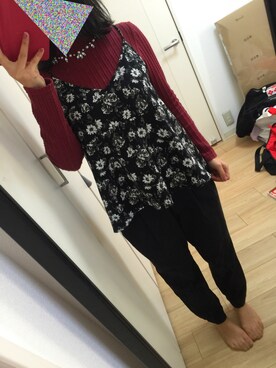 「INGNI（イング）のアイテム（ニット/セーター、レッド系）」を使った、@chocoさん（レディース・154cm）の冬コーディネート